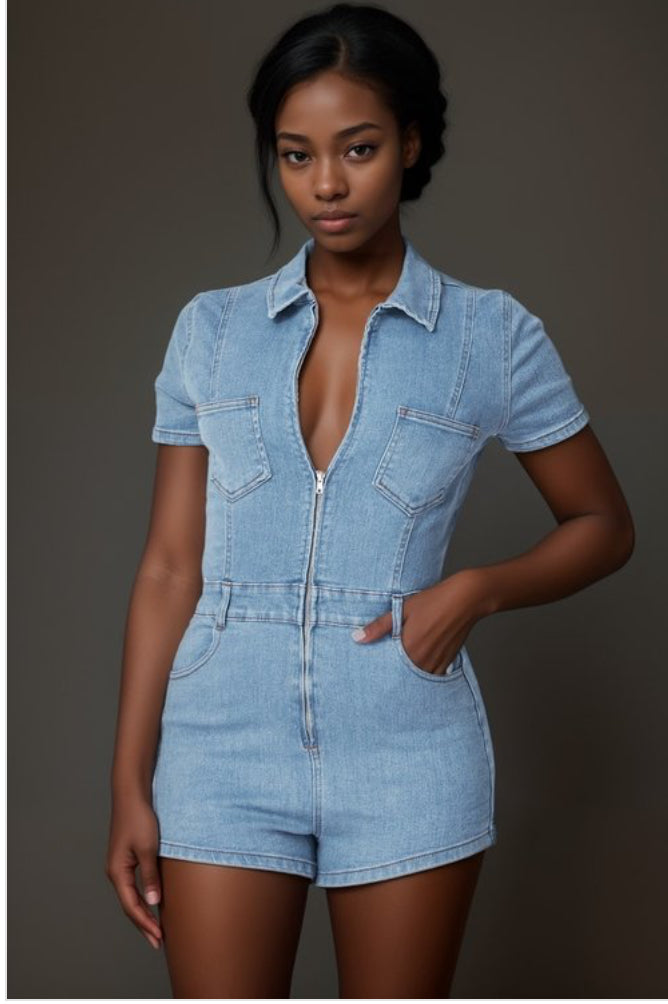 Light Denim Romper