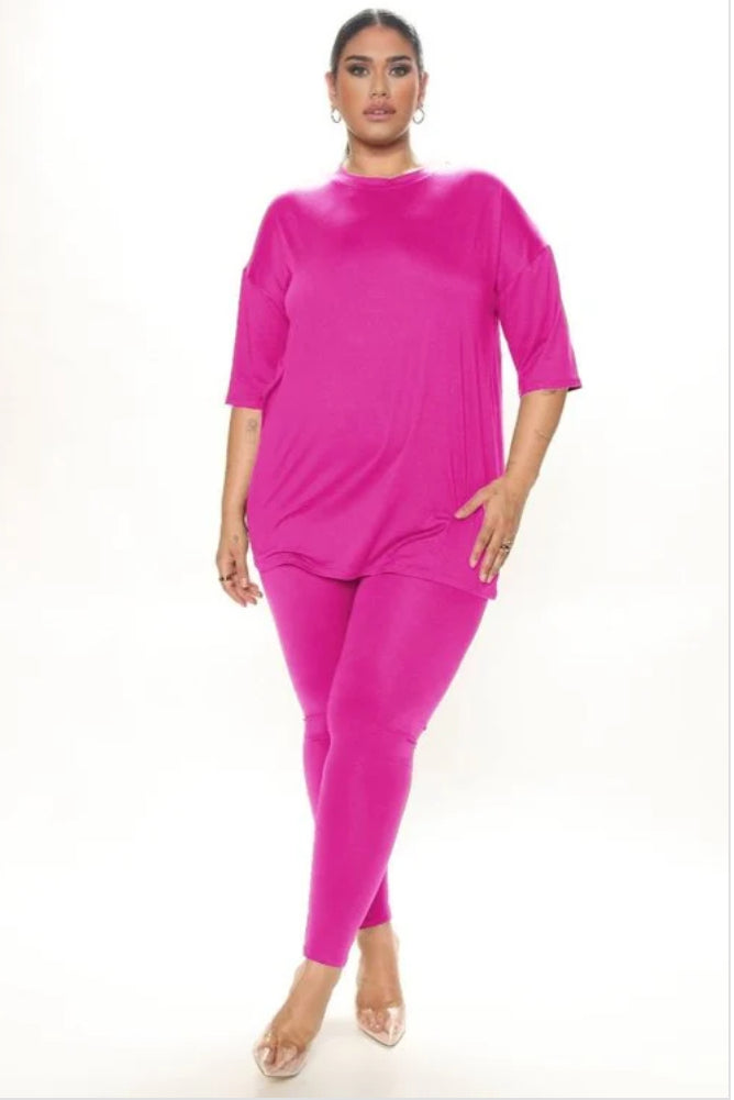 Plus Legging Set (Fuchsia)